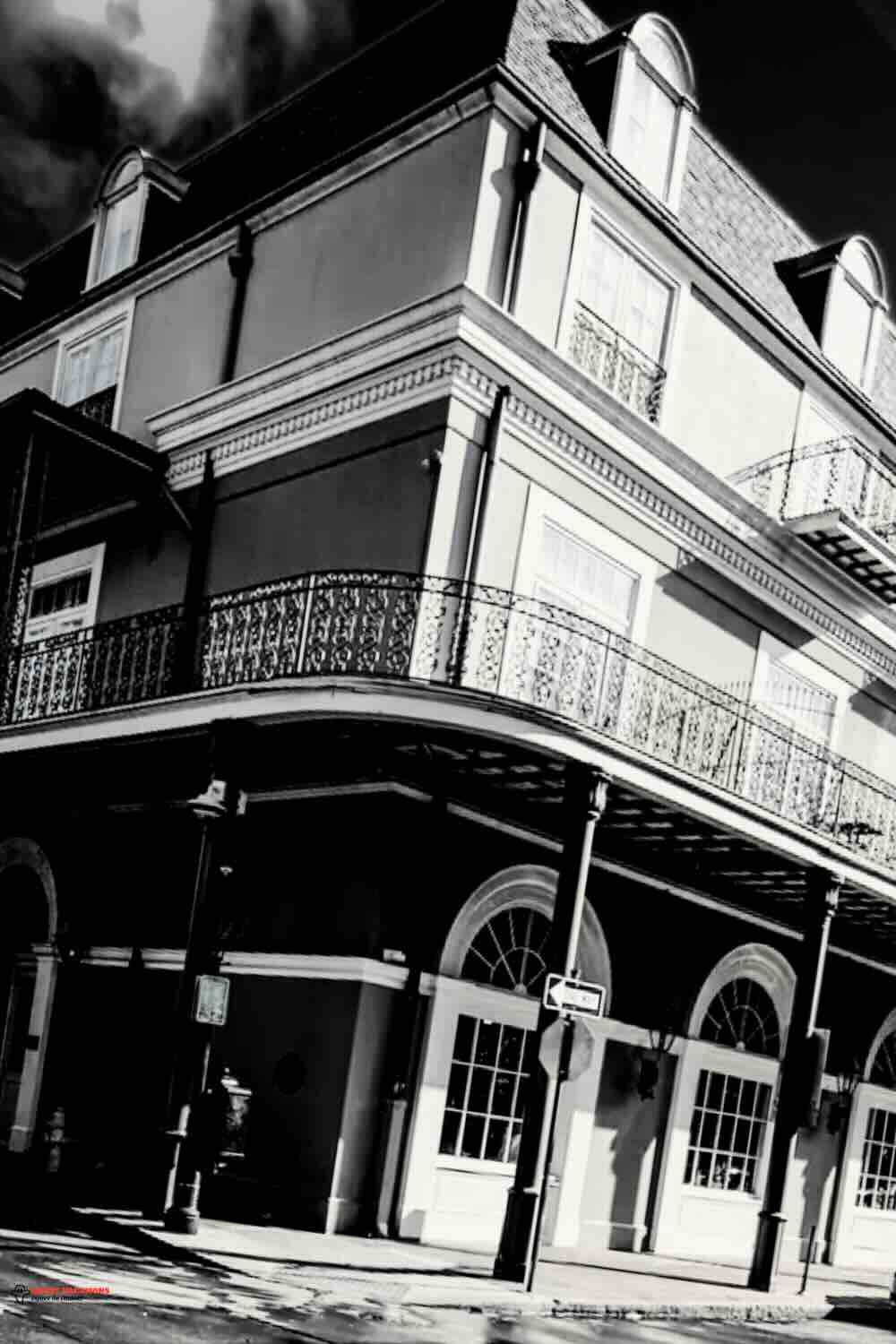 Exterior view of the Bourbon Orleans haunted hotel, known for its rich history and numerous reports of paranormal activity.