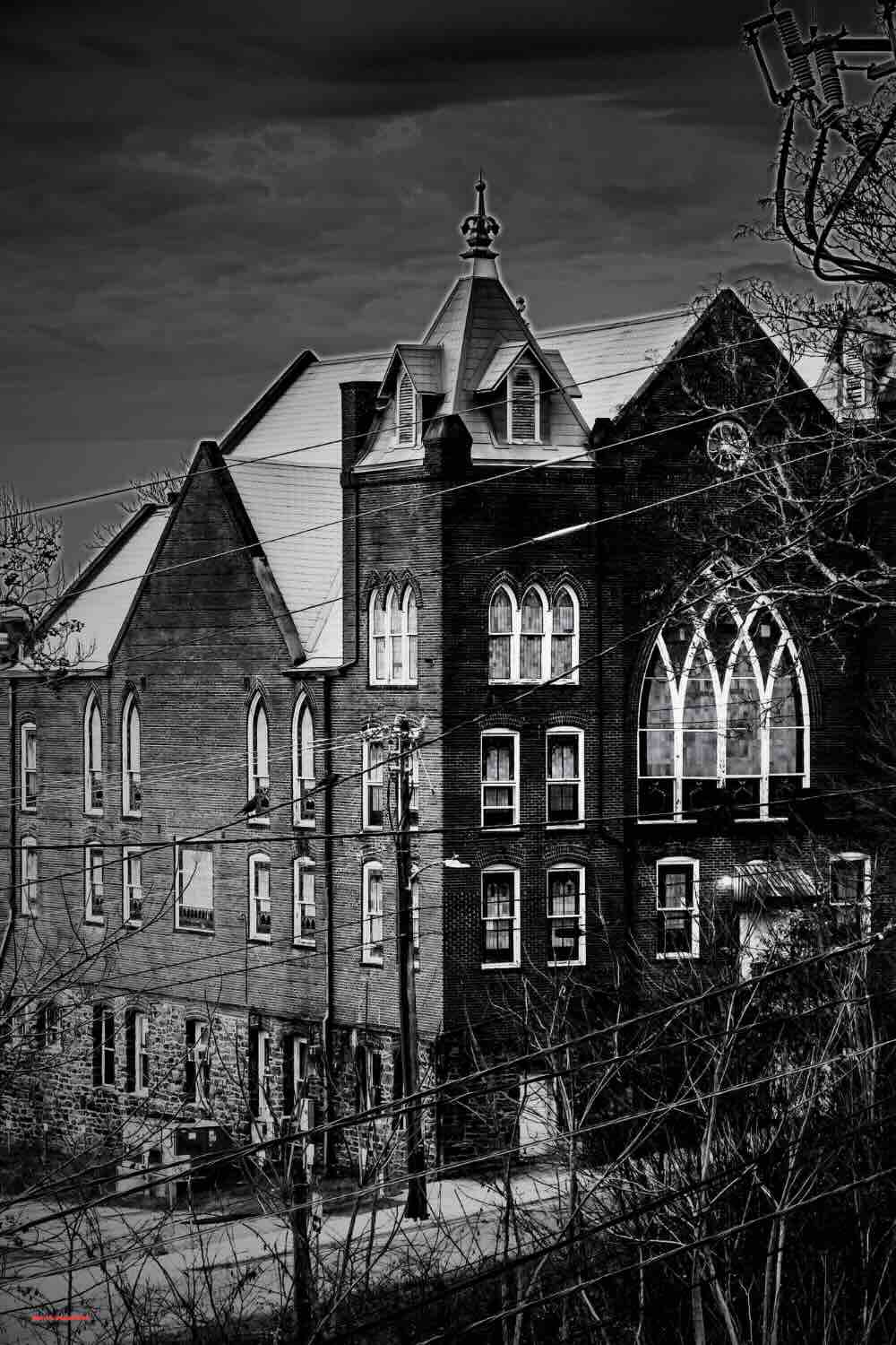 "Haunted City Hall, featured on the ghost tour in Asheville, showcasing its historic and eerie facade."