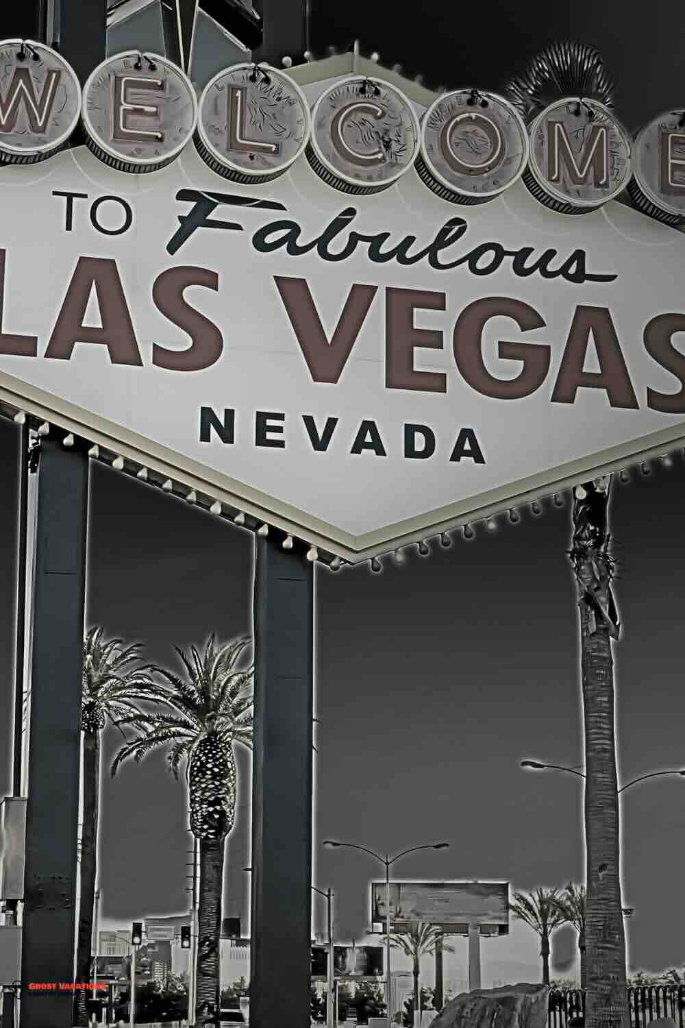 The iconic Welcome to Fabulous Las Vegas sign, marking the start of a thrilling ghost tour in Las Vegas, where eerie tales of the Strip come to life.