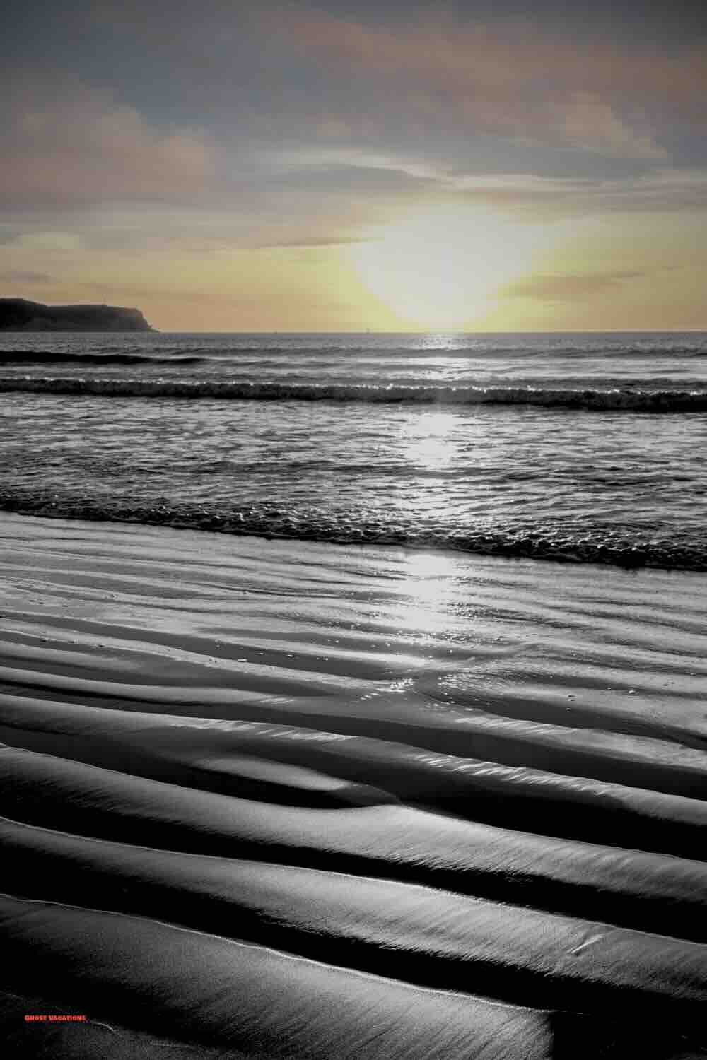 A serene beach scene in San Diego evoking the allure of haunted hotels in san diego